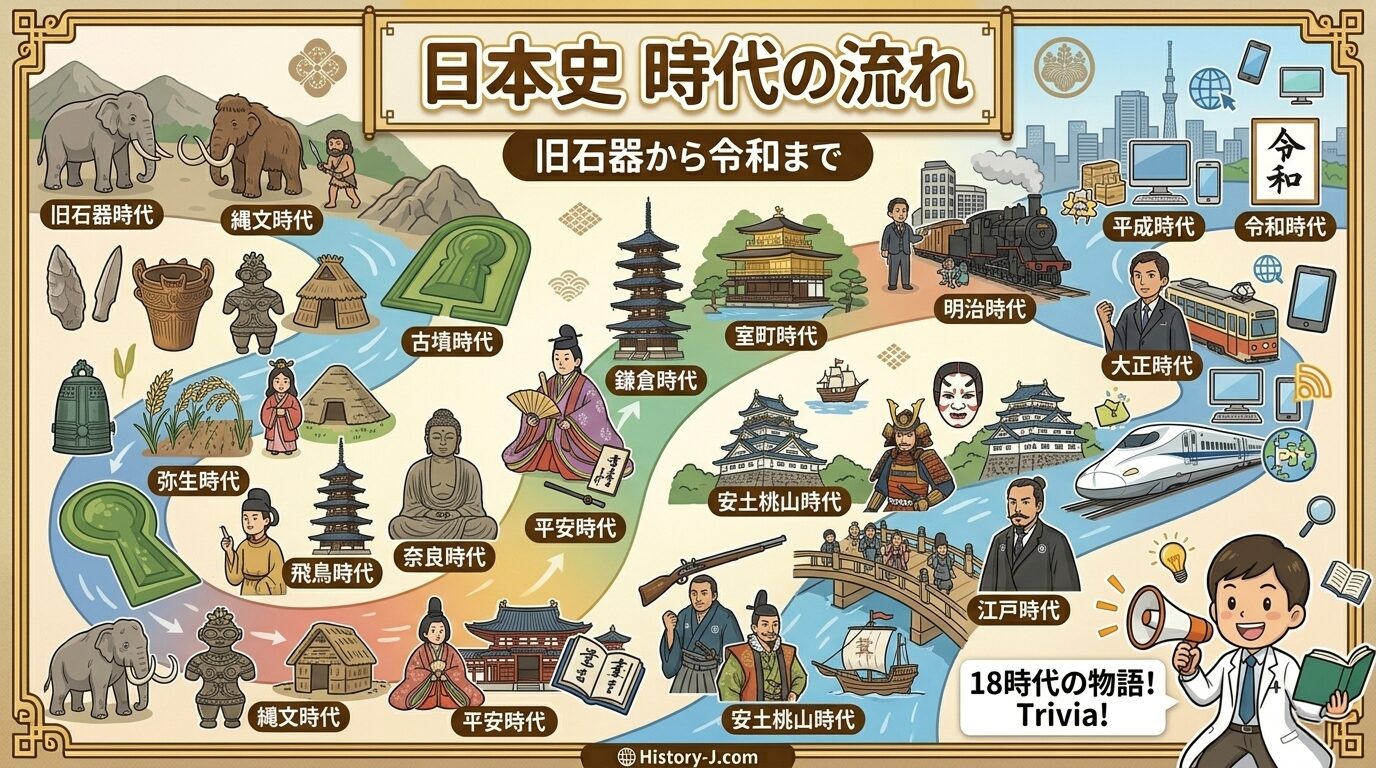 さあ日本史を学ぼう!まずは日本の時代の流れ掴もう!