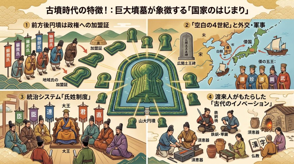 前方後円墳など権力の象徴となった古墳が登場!日本という国の夜明け古墳時代について知ろう! - 日本史大好き!日本の歴史豆知識!