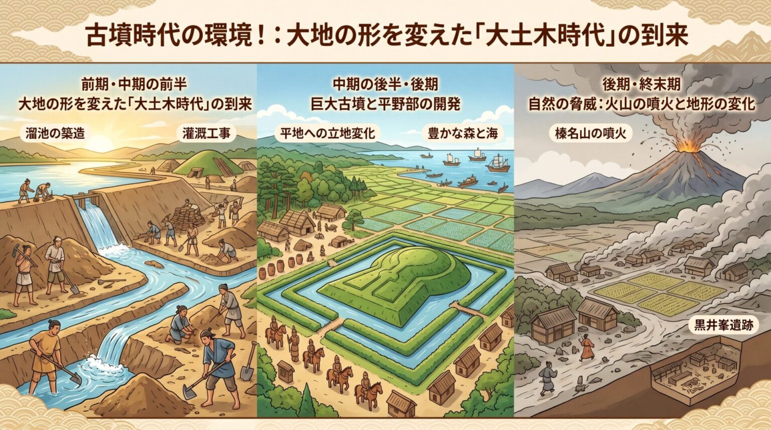 前方後円墳など権力の象徴となった古墳が登場!日本という国の夜明け古墳時代について知ろう! - 日本史大好き!日本の歴史豆知識!