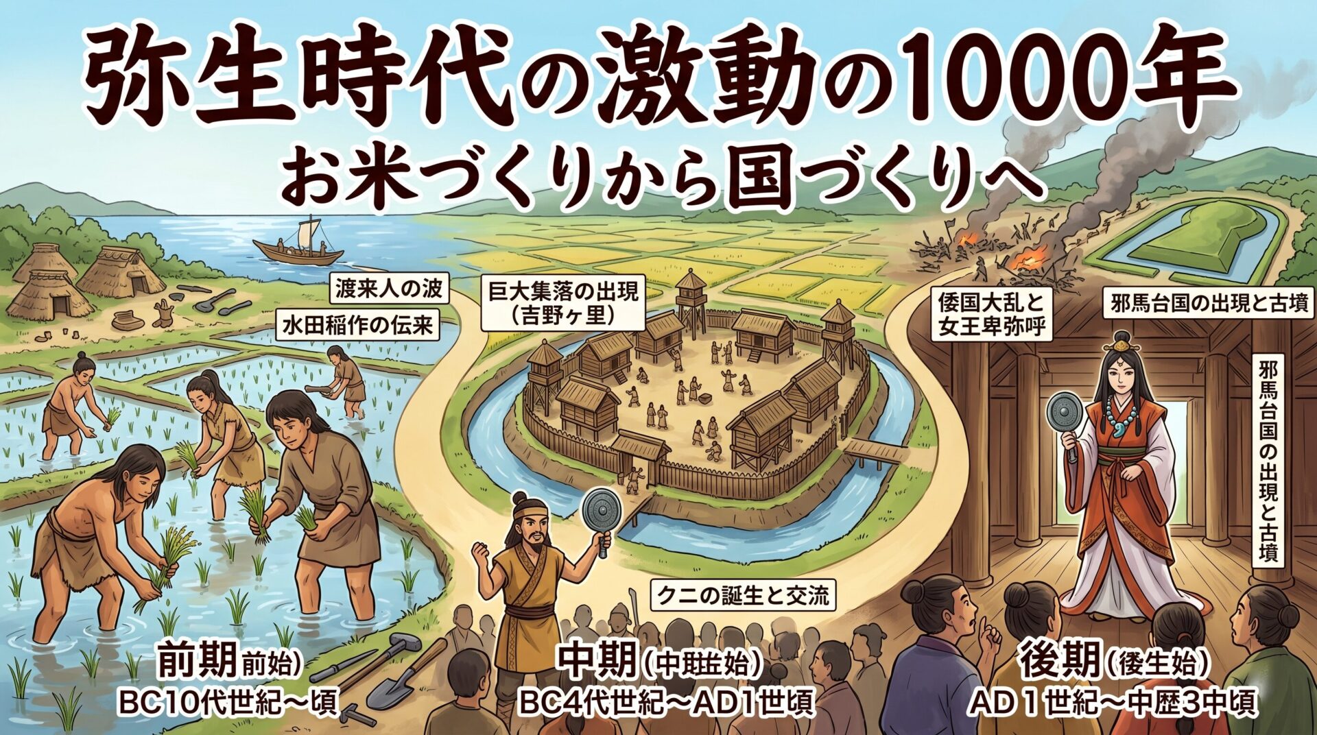 邪馬台国を治めた卑弥呼が登場!弥生時代について知ろう! - 日本史大好き!日本の歴史豆知識!