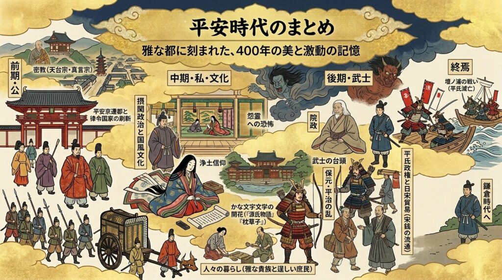 平安時代とは？雅な貴族文化から武士の台頭まで400年の歴史を博士が完全解説！