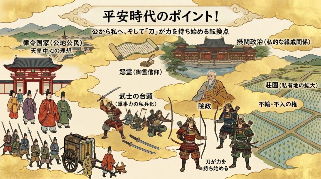 平安時代とは？雅な貴族文化から武士の台頭まで400年の歴史を博士が完全解説！