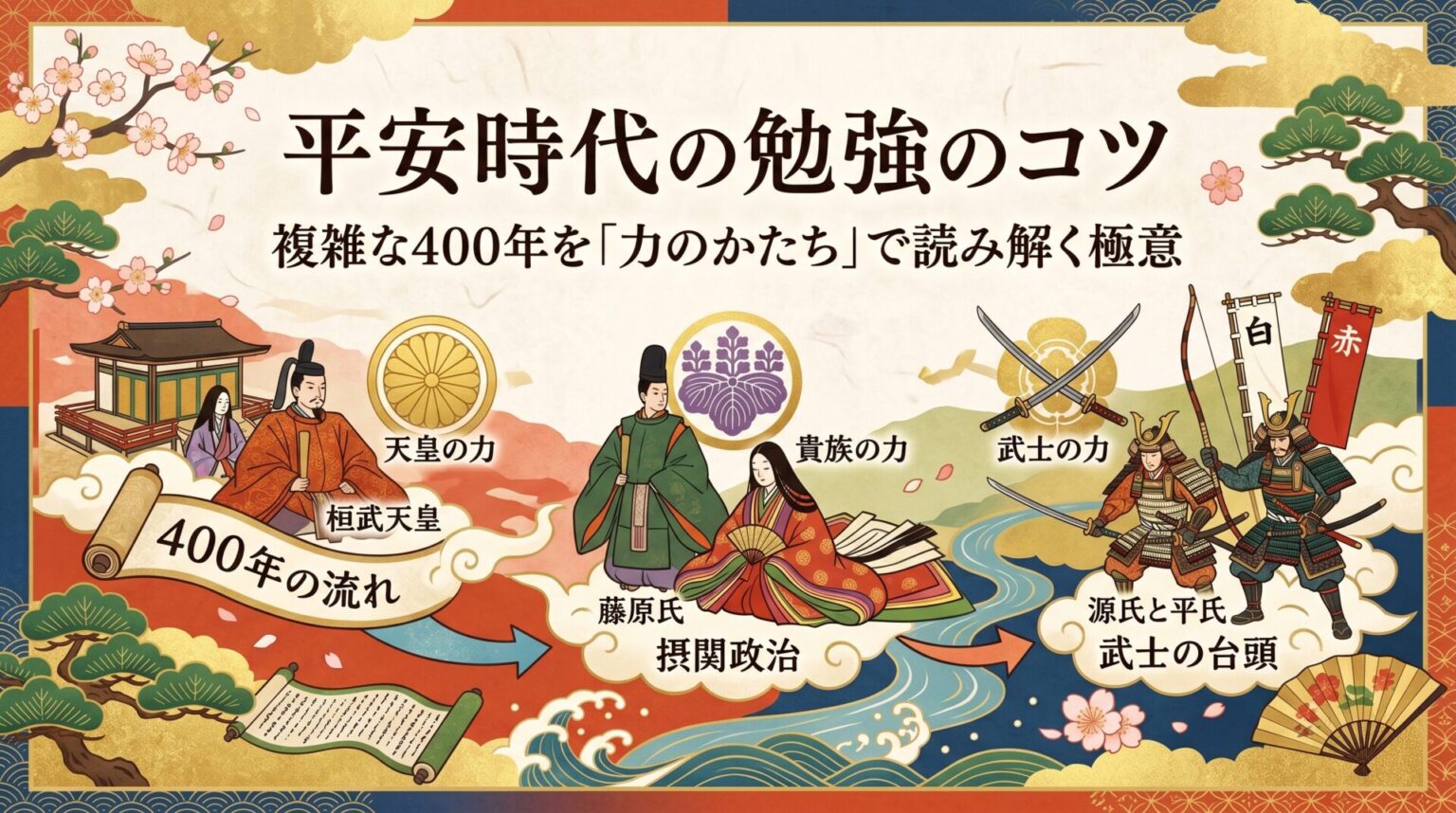 平安時代とは？雅な貴族文化から武士の台頭まで400年の歴史を博士が完全解説！