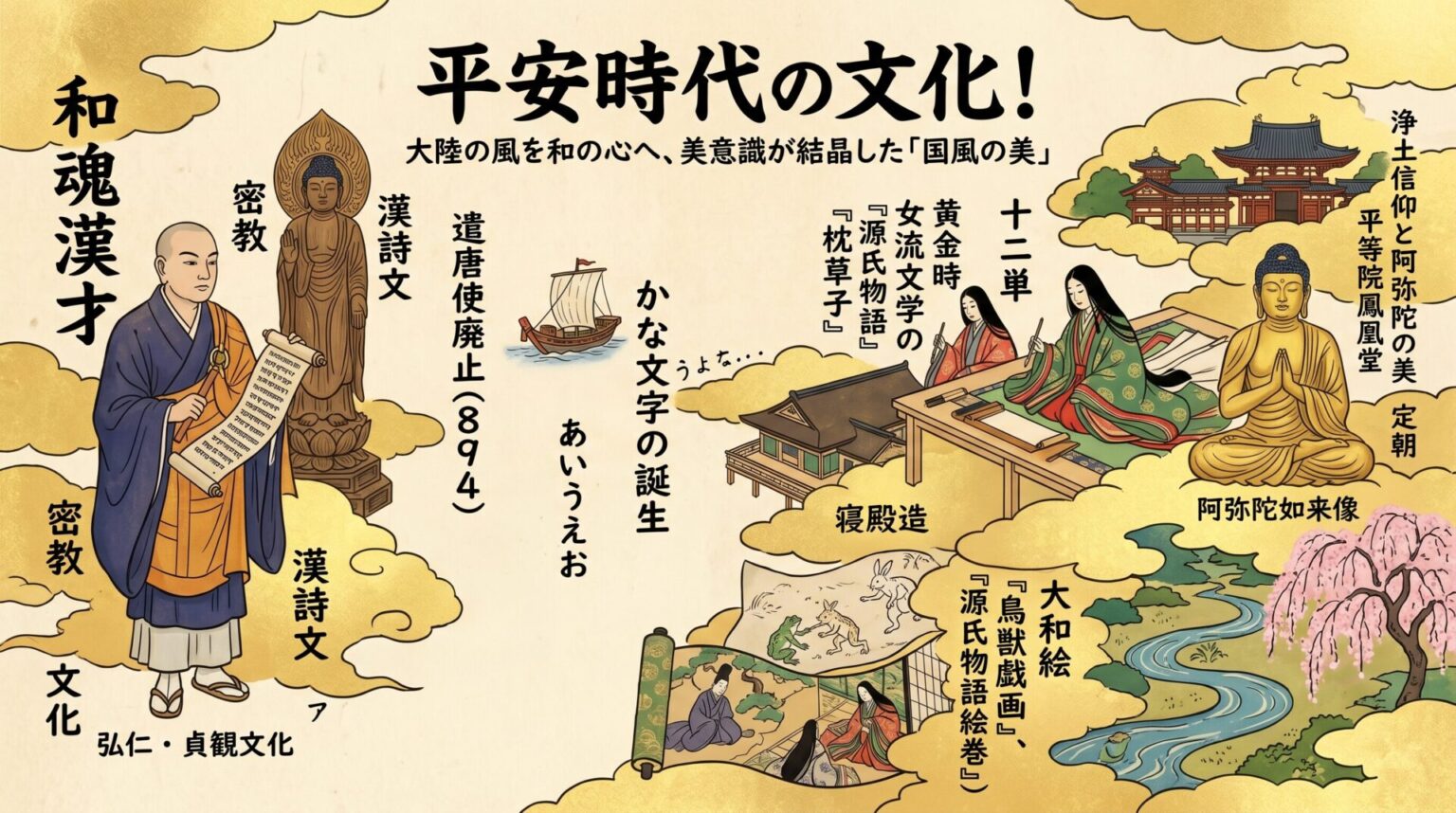 平安時代とは？雅な貴族文化から武士の台頭まで400年の歴史を博士が完全解説！