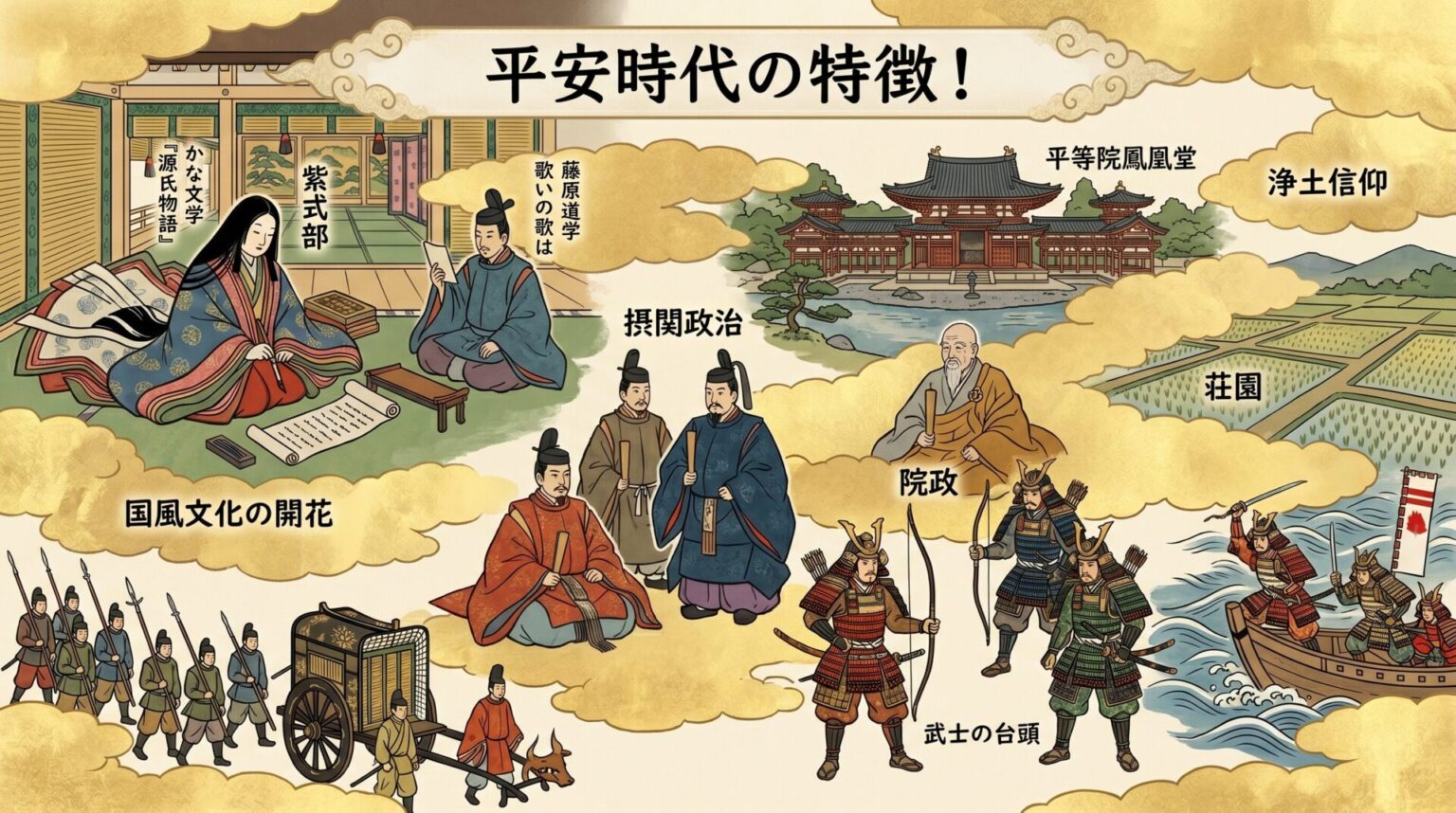 平安時代とは？雅な貴族文化から武士の台頭まで400年の歴史を博士が完全解説！