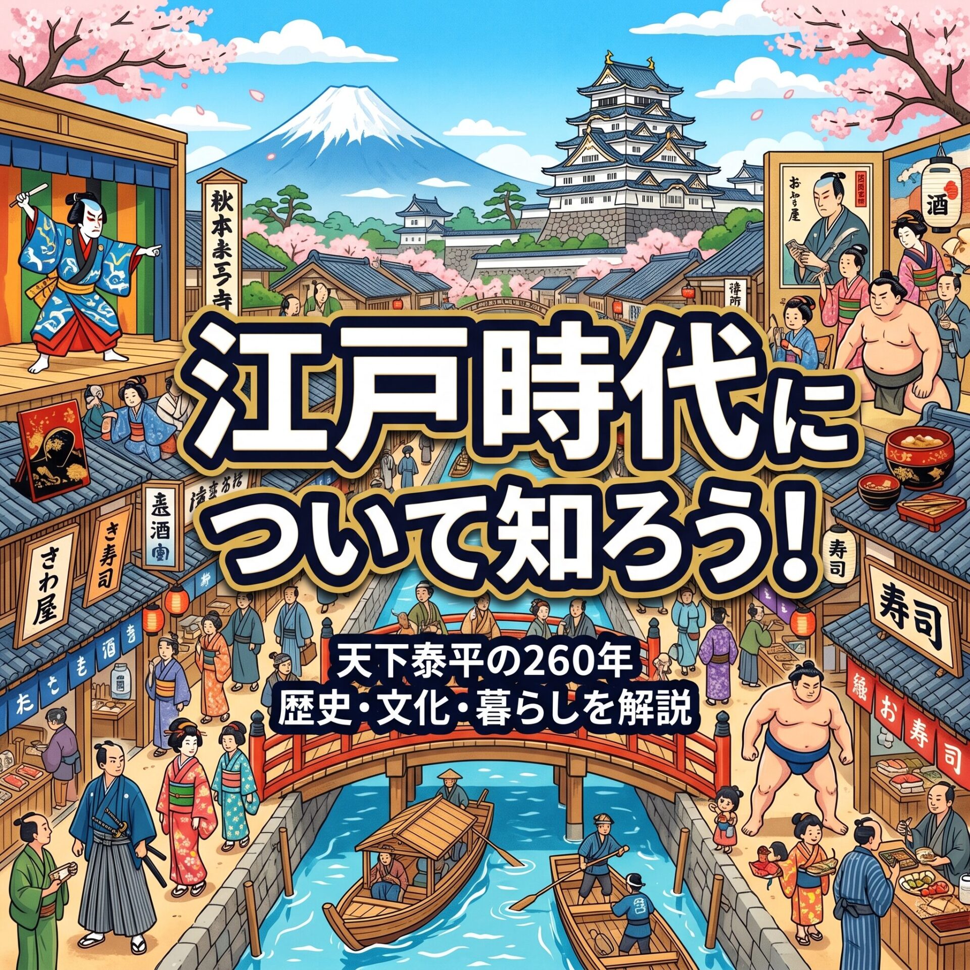 「江戸時代」を旅する!江戸時代260年の全貌|始まりから幕末、文化・暮らしまで徹底解説